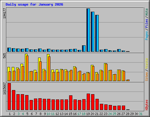 Daily usage for January 2026