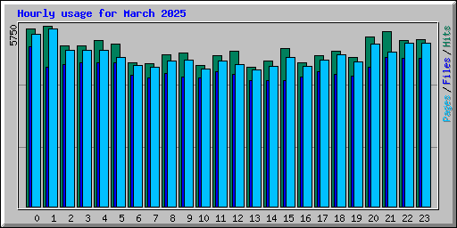 Hourly usage for March 2025
